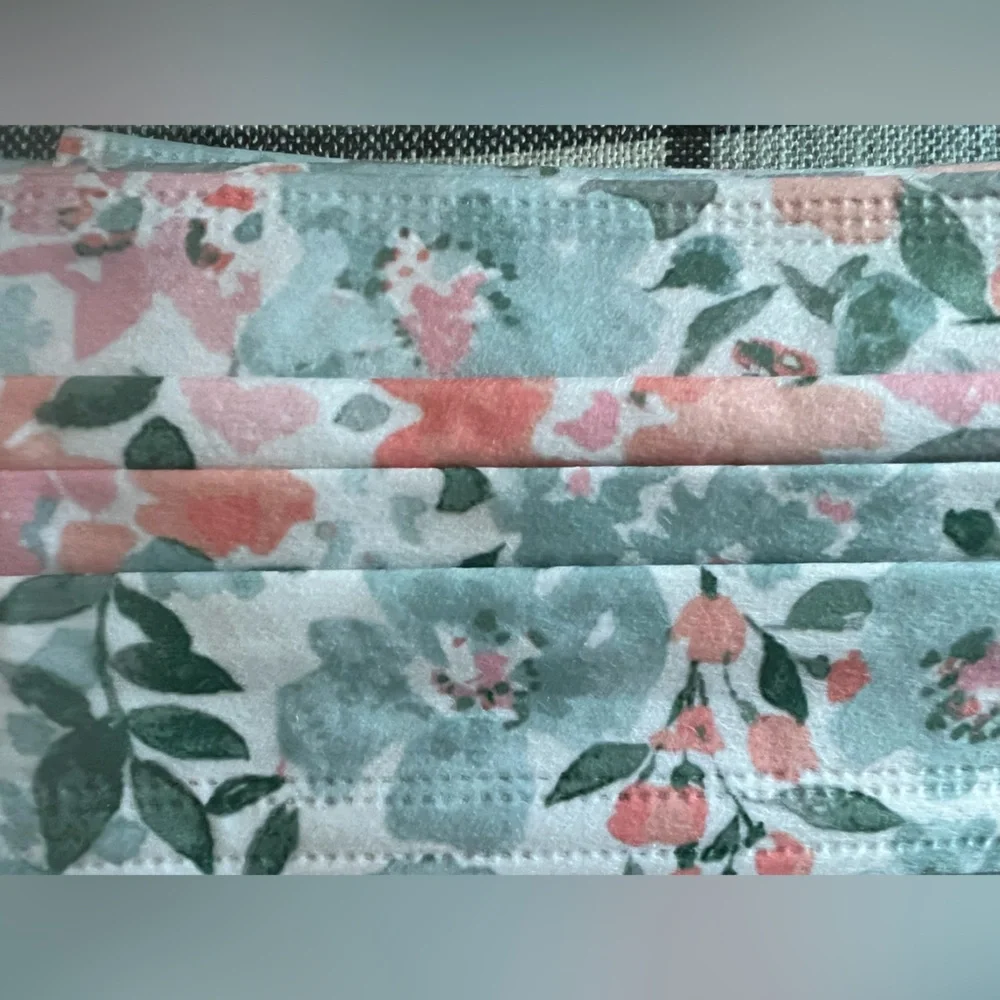 Masks-Disposable Floral Pattern Face Masks Set-40 Pieces